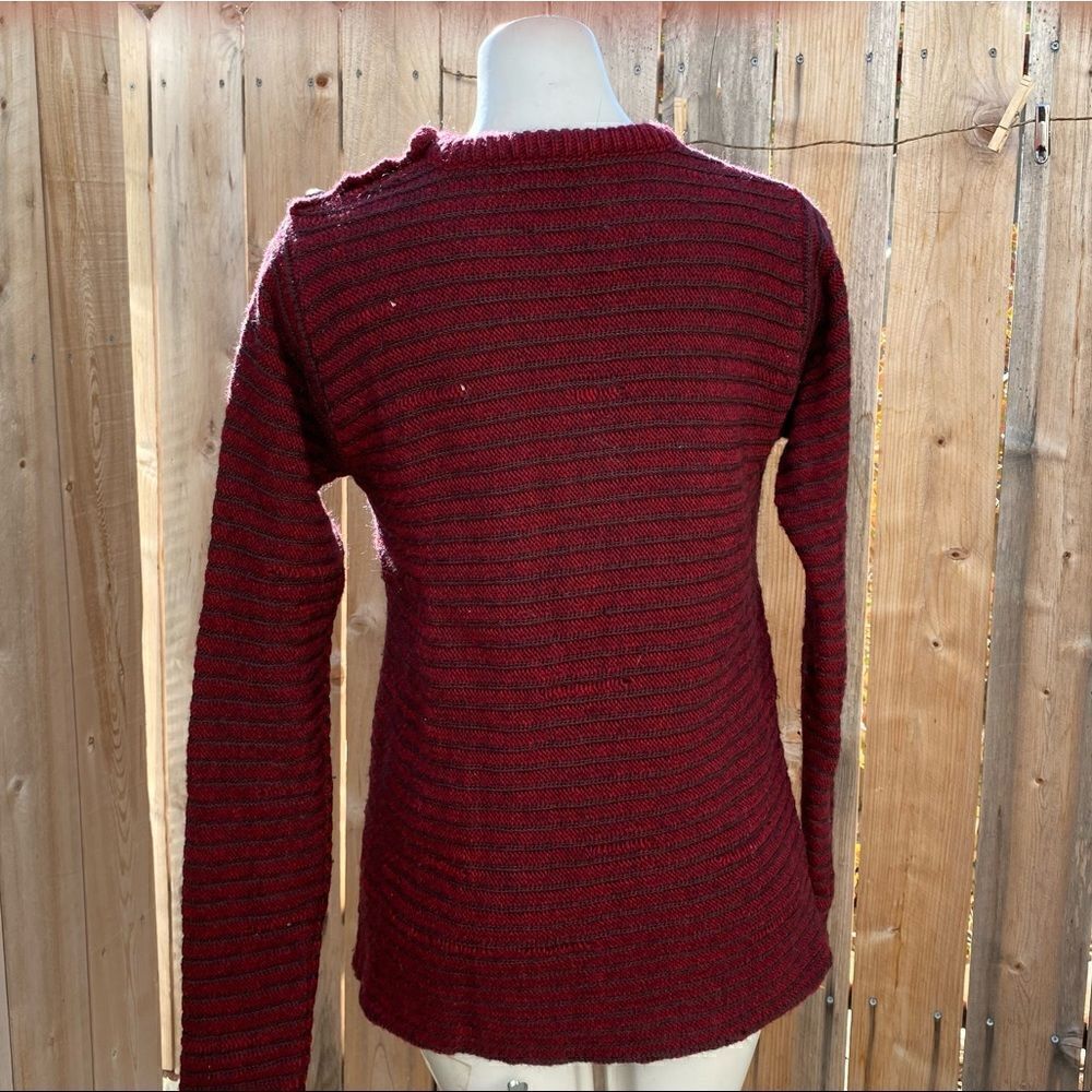 Zadig & Voltaire Red Striped Distressed Sweater size small - Picture 5 of 14